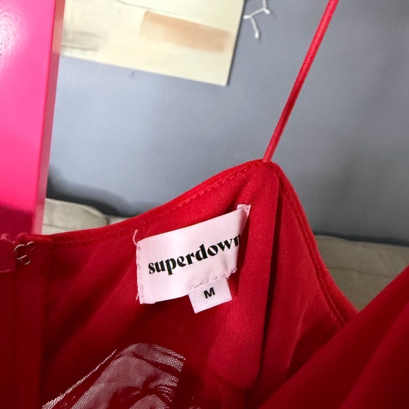 Revolve Superdown Kambella Ruched Mini Dress in Red size medium ✨ - Picture 4 of 6